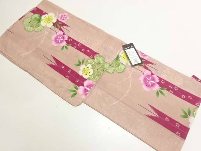 JAPANESE KIMONO / YUKATA / COTTON / UNUSED / SAKURA